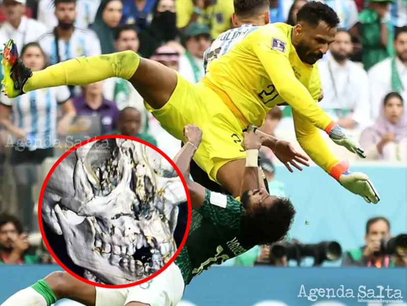 El terrible momento del accidente entre los dos jugadores sauditas