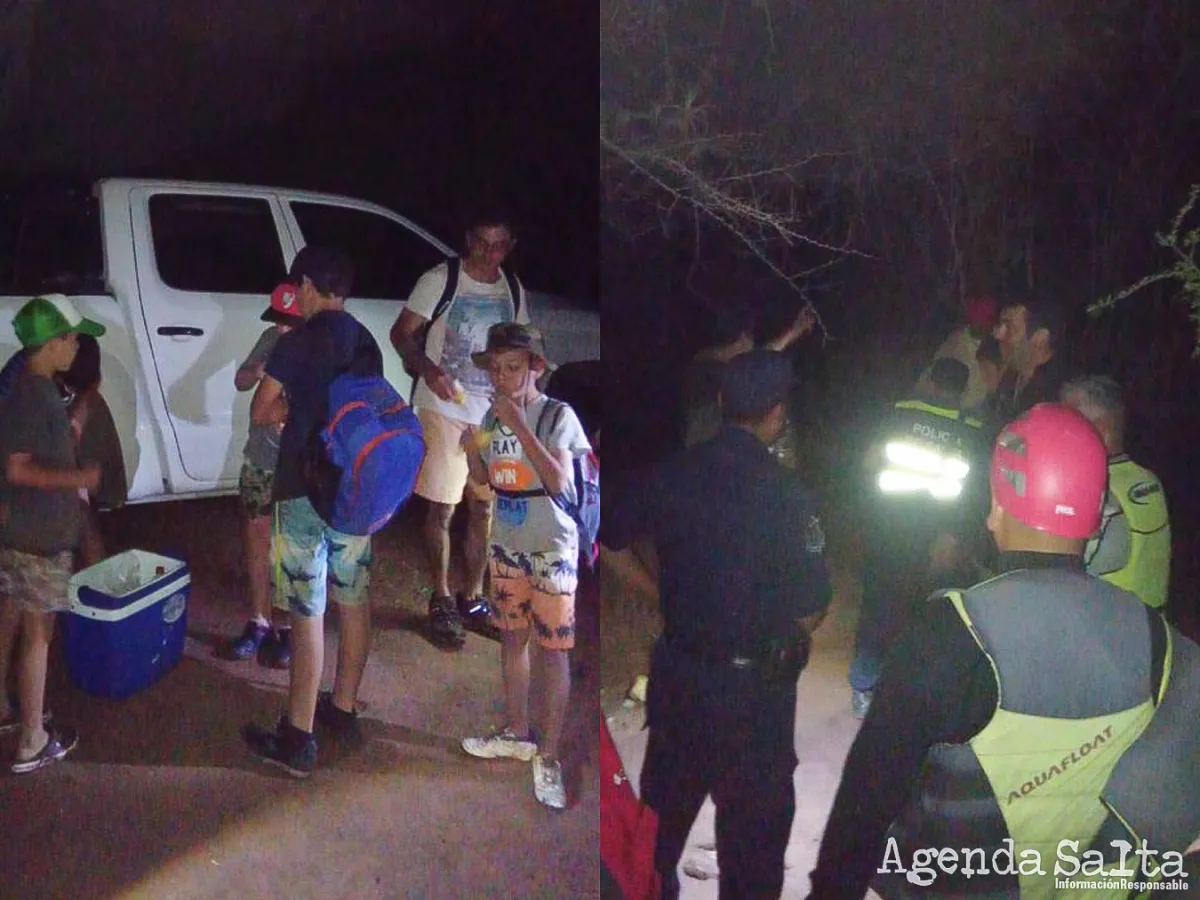 Policía de Salta trasladando a la familia