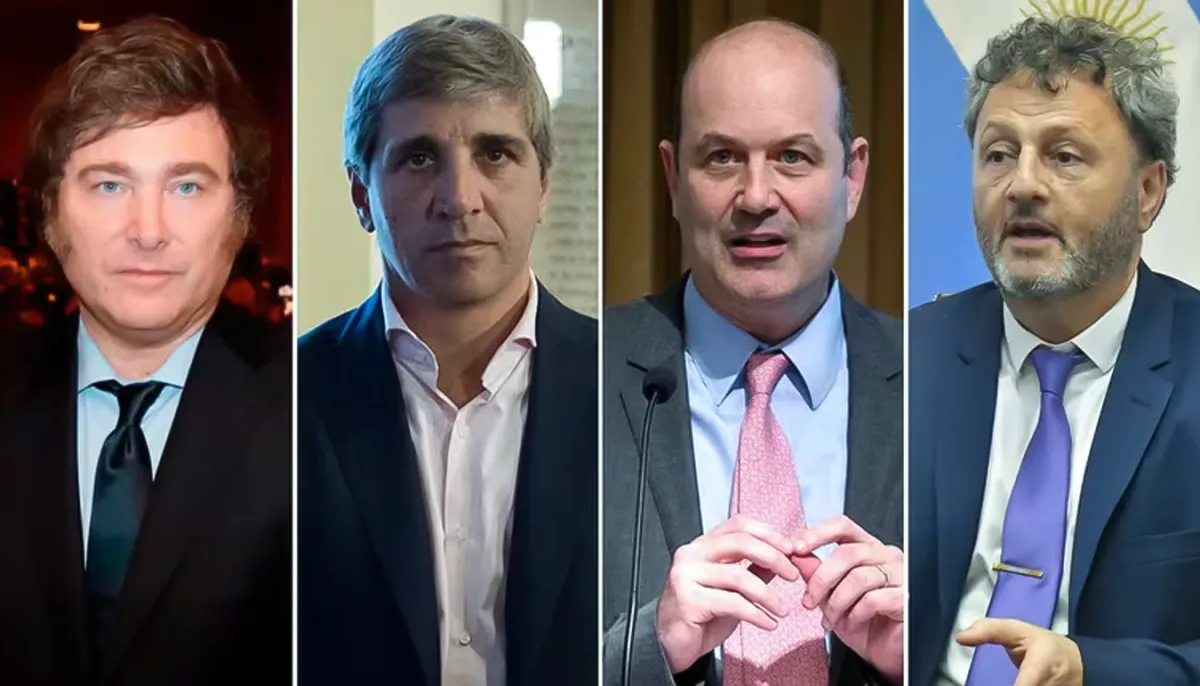 Javier Milei, Luis Caputo, Federico Sturzenegger y Omar Yasín