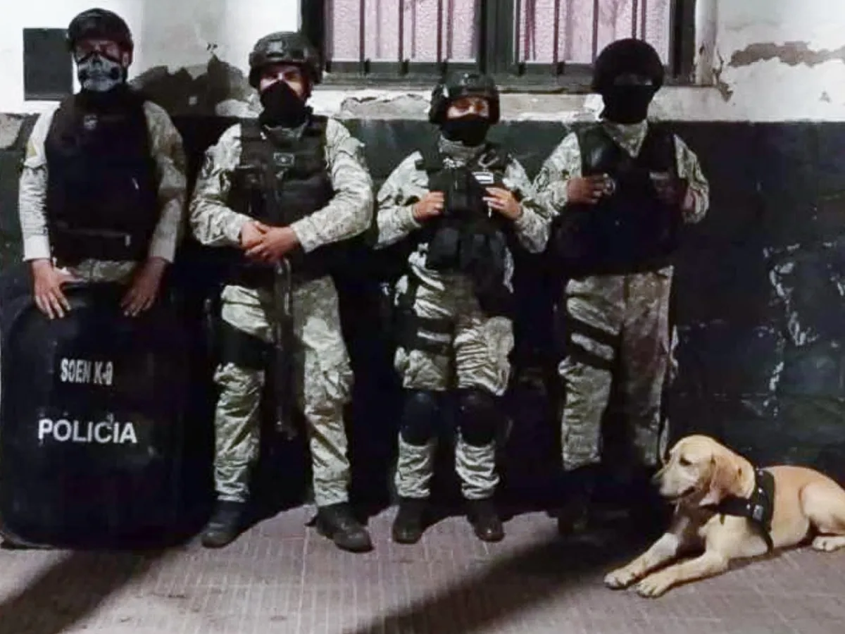 Efectivos policiales que participaron del allanamiento