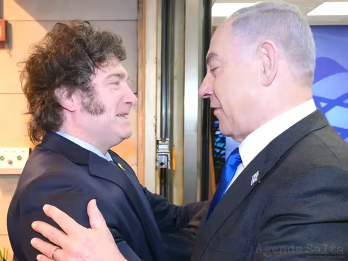 El presidente Javier Milei junto al primer ministro Benjamín Netanyahu