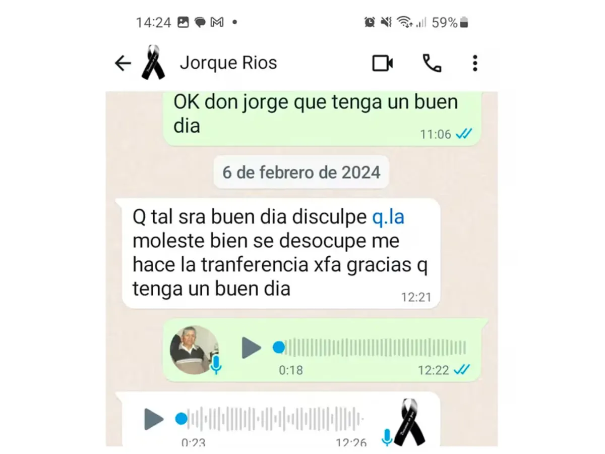 Las conversaciones de los referentes que exigían el pago a través de transferencias