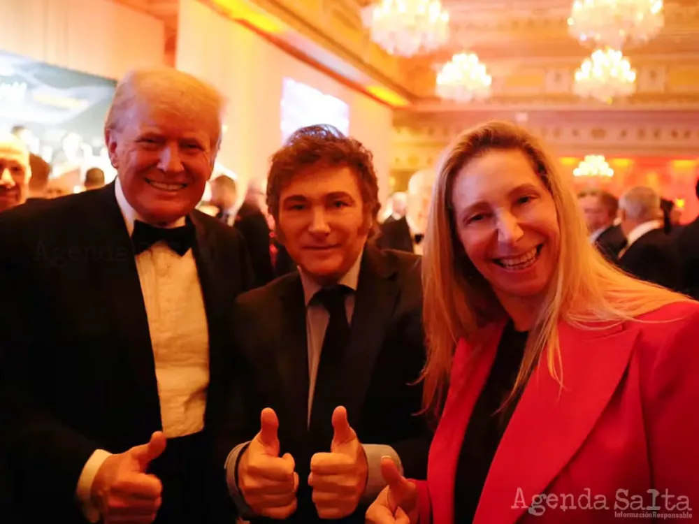 Javier Milei, Donald Trump y Karina Milei