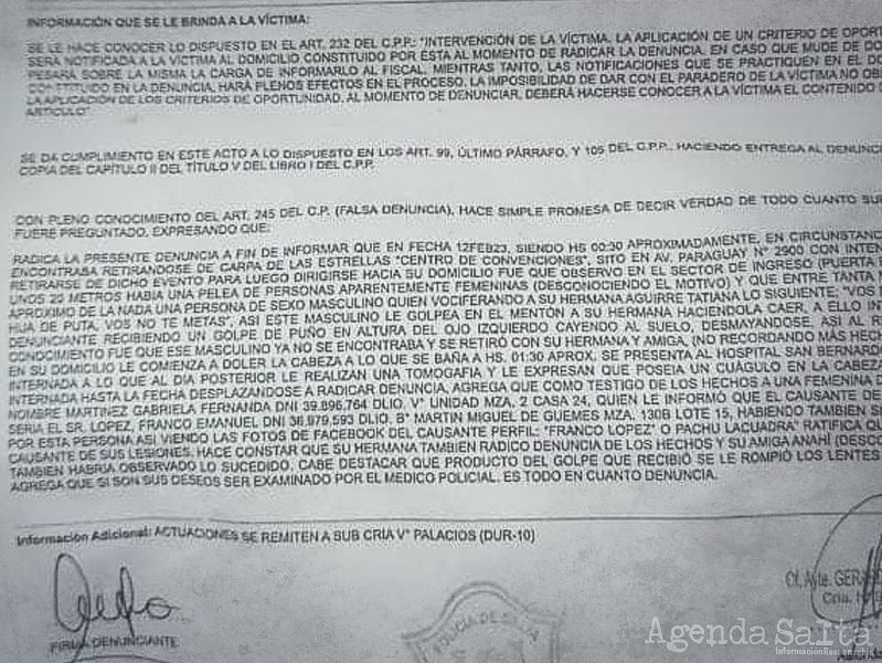 Denuncia policial contra el remisero violento
