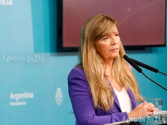 Gabriela Cerruti, durante una conferencia de prensa en Casa Rosada