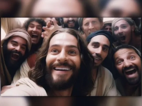 Así se vería una selfie de Jesús y sus discípulos, según la inteligencia artificial