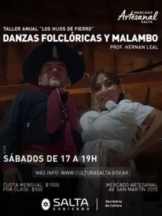 Taller de Danzas Folclóricas y Malambo en el Mercado Artesanal de Salta