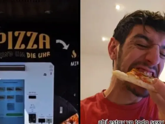 Un argentino mostró que en Alemania hay una maquina expendedora de Pizza
