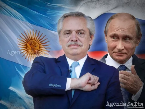 Alberto Fernández durante su visita a Moscú en febrero con Vladimir Putin, le aseguró ser la puerta de ingresó de Rusia a Sudamerica.