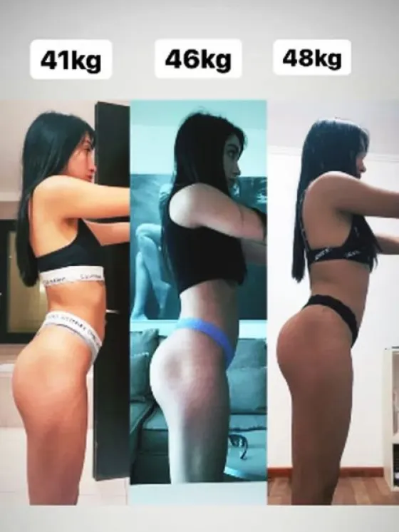 Esta es la foto del antes y después de María Becerra que muestran su cambio físico