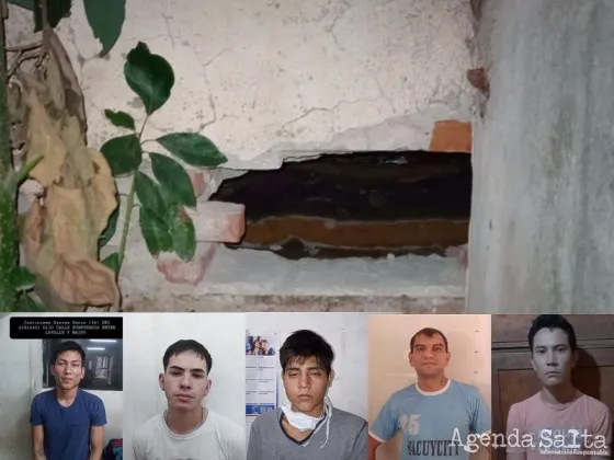 SALTA: Seis peligrosos delincuentes se fugaron de una comisaria tras hacer un hueco en la pared