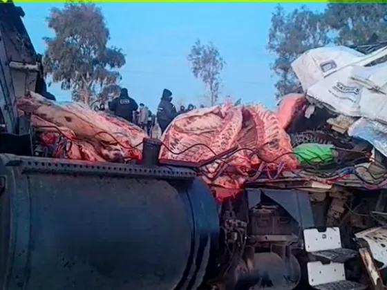 Un camión con más de 20 mil kilos de carne volcó en San Luis y lo saquearon