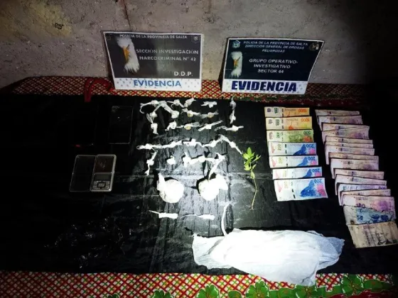 Salteños detenidos por comercializar 300 dosis de marihuana y cocaína