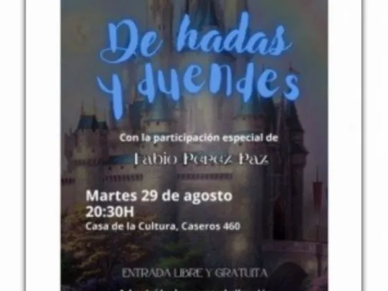 “De hadas y duendes” se presenta en Casa de la Cultura