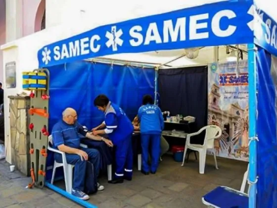 El SAMEC instaló un puesto de atención sanitaria que funcionará durante la novena del Milagro