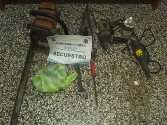 La policía logró recuperar elementos robados de una finca