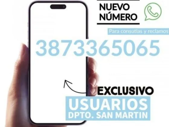 Aguas del Norte habilitó una línea exclusiva para usuarios del departamento San Martín