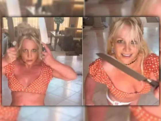 [VIDEO] Britney Spears y su peligroso baile con cuchillos que preocupa a sus fans