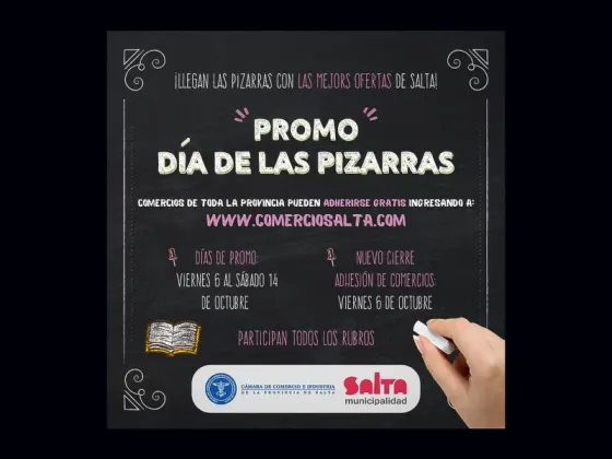 PROMO "DÍA DE LAS PIZARRAS": El comercio salteño saca promociones con un clásico concepto