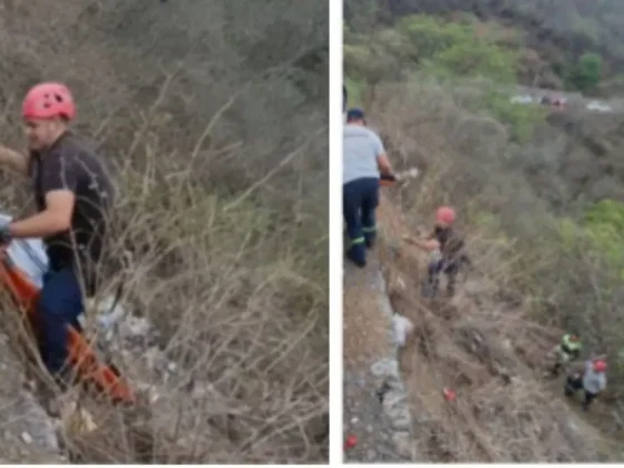Bomberos rescataron a ciclistas que se accidentaron cuando descendían del cerro