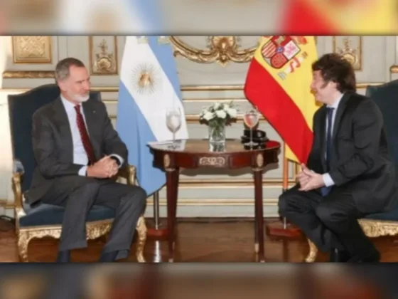 Milei recibió al Rey Felipe VI en el Palacio San Martín