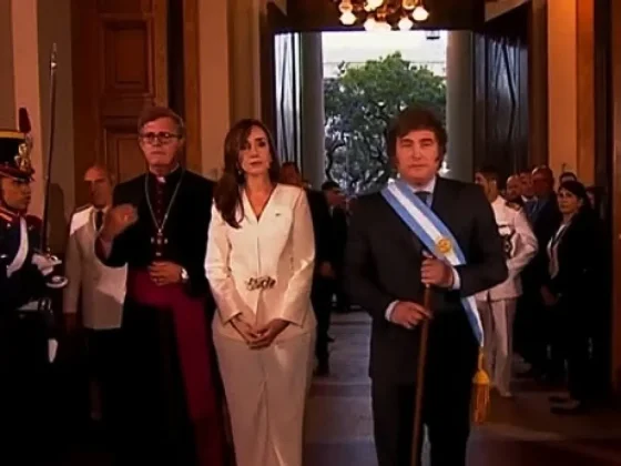 Javier Milei llegó a la Catedral junto a Victoria Villaruel