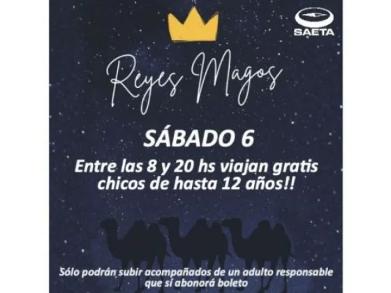 Hoy por día de Reyes, los chicos viajan gratis en SAETA