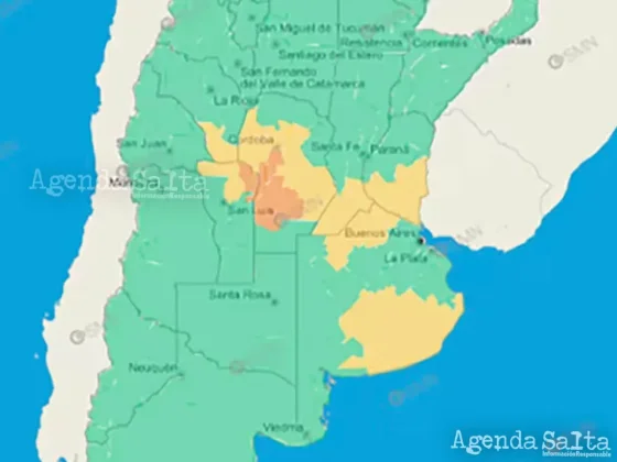 Mapa de alertas del SMN.