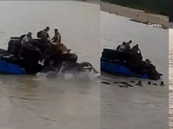 CASI FUE UNA TRAGEDIA: cruzaban en gomón y se cayeron al Río Bermejo
