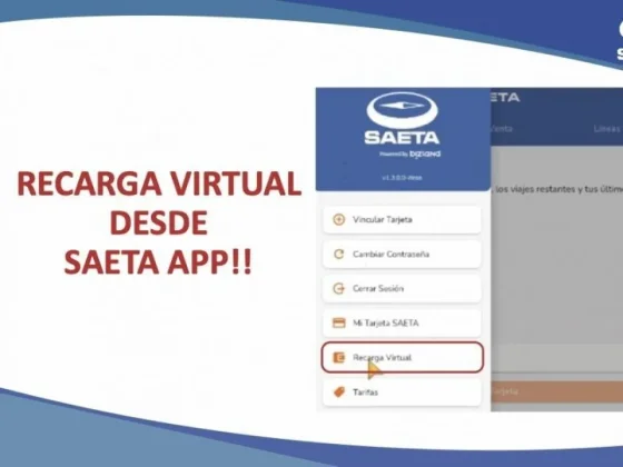 Los usuarios de SAETA APP ya pueden recargar saldo desde la aplicación