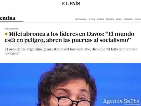 “Milei abronca a los líderes en Davos”, fue el titular del diario El País de España