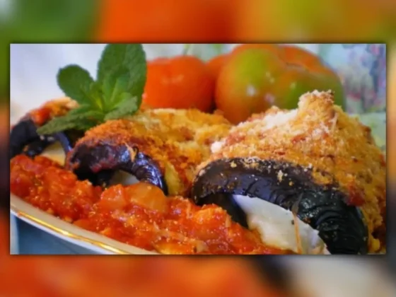 Canelones de berenjena rellenos con queso