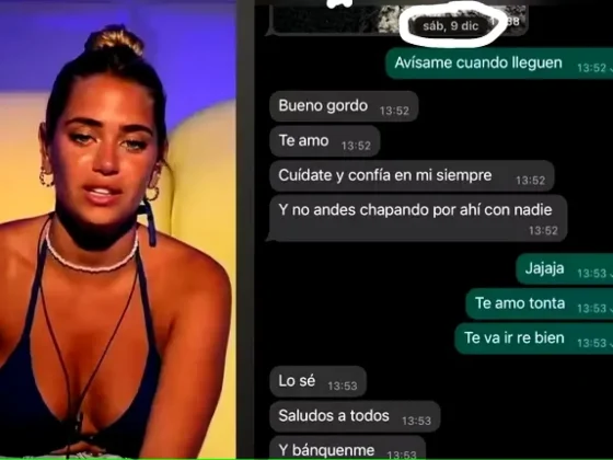 El ex novio de Sabrina mostró el último diálogo que tuvieron por WhatsApp antes de entrar a Gran Hermano