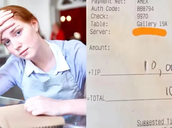 Una camarera recibió US$10.000 de propina y la despidieron