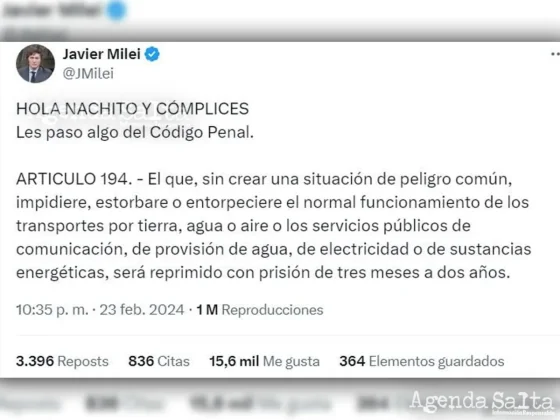 La respuesta del Presidente al gobernador de Chubut en la red "X"