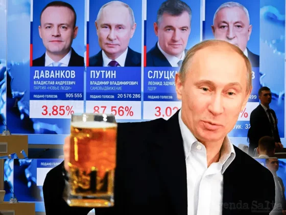 Putin ganó las elecciones con el 88% de los votos