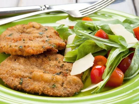 Receta de Milanesa de ternera con ensalada