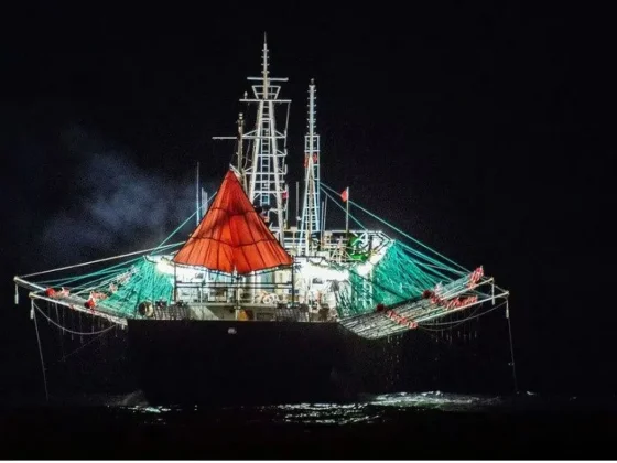 La Armada detuvo a un buque chino que pescaba ilegalmente en aguas argentinas