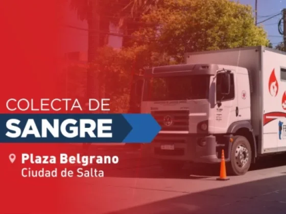 El miércoles se realizará una colecta de sangre en la Plaza Belgrano