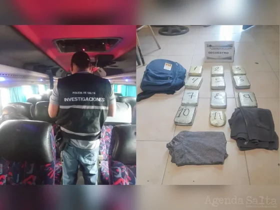 Mula subió a un micro y tras advertir la presencia policial se dio a la fuga: ABANDONÓ una mochila llena de FAFAFA