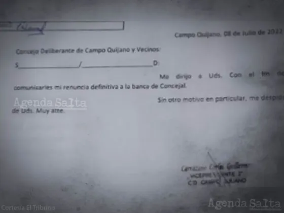 Campo Quijano: Renunció el concejal condenado por abuso sexual