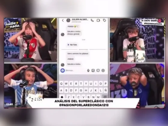 Julián Álvarez sorprendió con un mensaje en vivo a cuatro nenes que tienen un programa de streaming