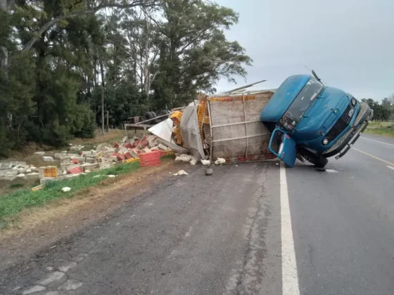 Volcó un camión con pollos vivos