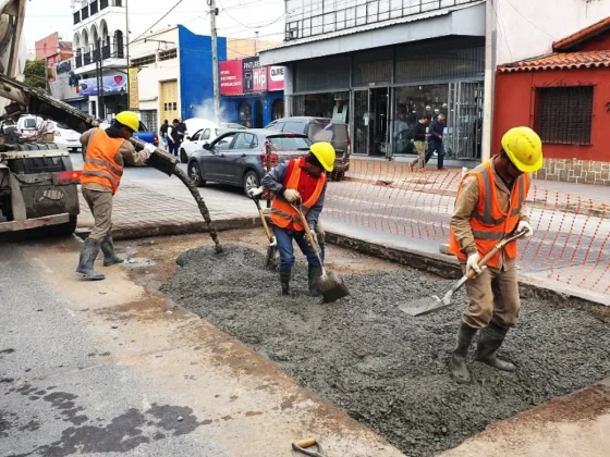 Colocaron nuevo hormigón sobre Avenida Jujuy