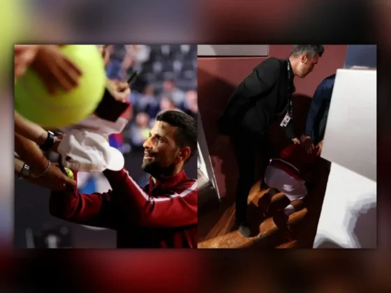 Escándalo: Novak Djokovic recibió un botellazo en su cabeza tras el triunfo ante Moutet
