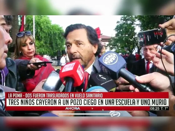 Gustavo Sáenz visitó a los niños sobrevivientes de La Poma: "Están muy dolidos, pero fuera de peligro"