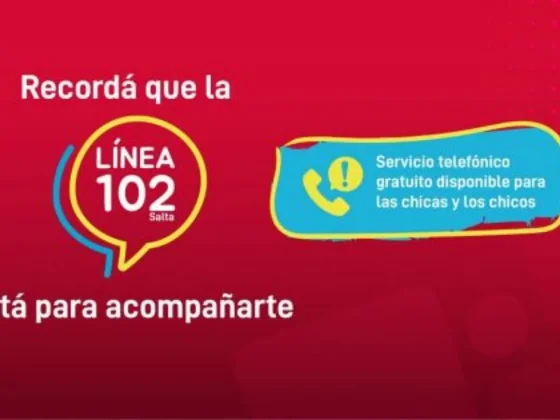 La Línea 102 es un teléfono gratuito de escucha para niñas, niños y adolescentes disponible las 24 hs