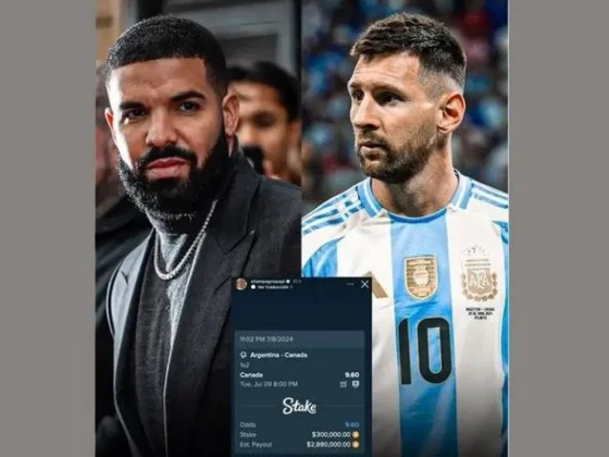 El rapero canadiense Drake inició una apuesta en contra de la Selección Argentina