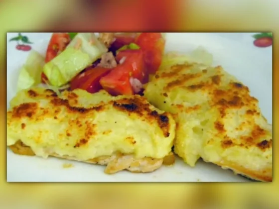 Supremas gratinadas con puré duquesa