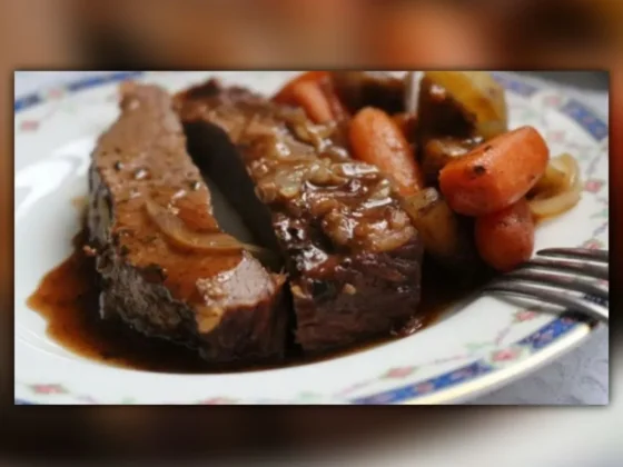 Tapa de asado con verduras al horno, tierna y jugosa